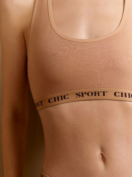 M2S142 Майка Top женская (топ спортивный) - beige - Minimi фото 4