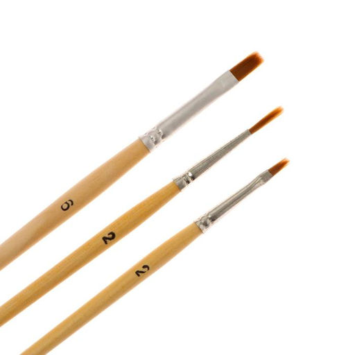 Набор кистей, 3 штуки, «Лисёнок», синтетика, (круглая, № 2; плоская, № 6, 2), «Альбатрос»