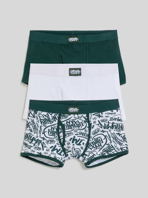 33104130004 Трусы боксер муж.в наборе из 3 шт Finn черно-зеленый - Infinity Lingerie фото 6