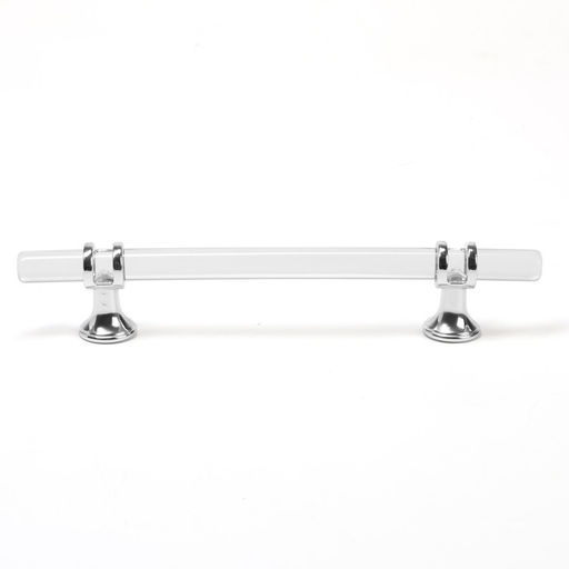 Ручка-скоба CAPPIO PK106, м/о 128 мм, d=12 мм, пластик, цвет прозрачный/хром