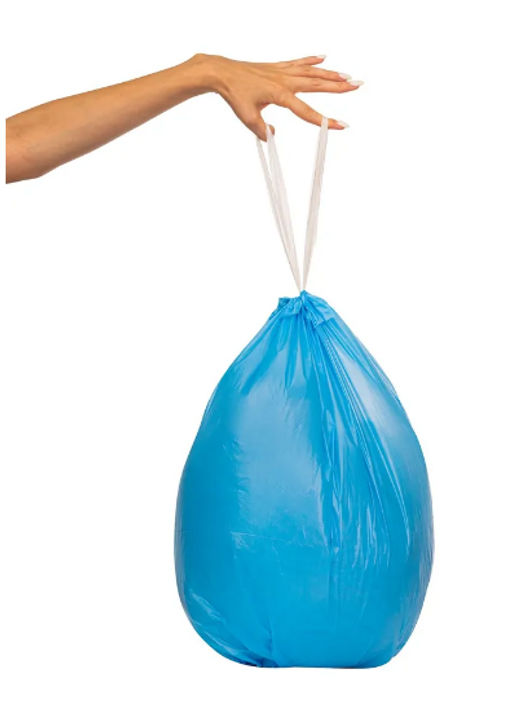 BONUS пакеты д/мусора с завязками 35л*15шт HD 51*52см синие 13 мкм