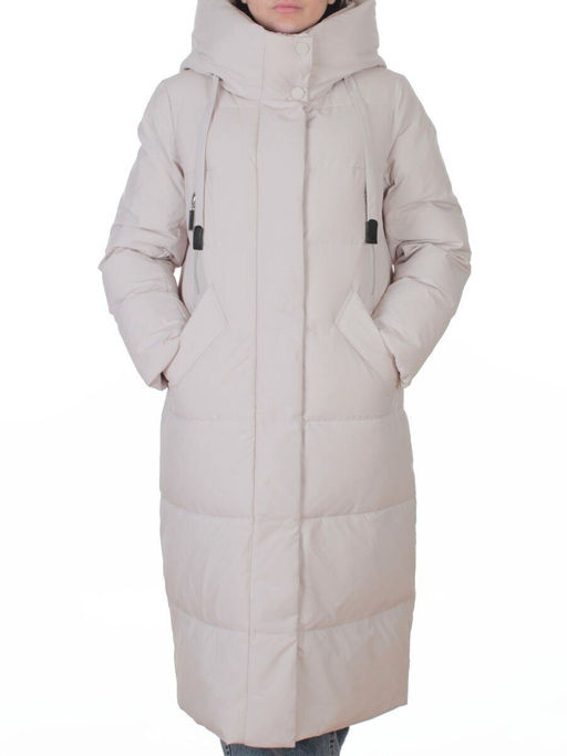A8356 BEIGE Пальто зимнее женское (200 гр. холлофайбер)