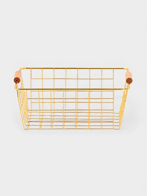Корзина для хранения «Доляна. Голден», 24.5×18×10 см, золотистая