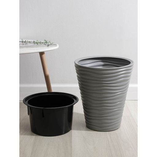 Кашпо для цветов со вставкой «Дюна», 19.5 л, серое