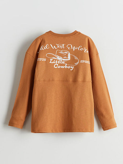 Bisiklet Yaka Bask?l? Erkek ?ocuk Ti??rt