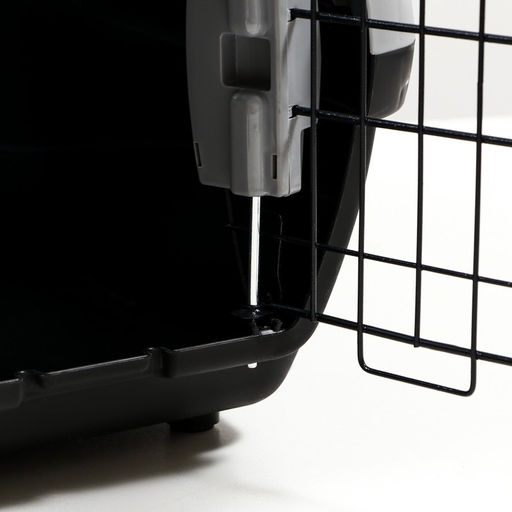 Переноска для животных с откидной прозрачной крышей 48х33х29,5 см, серая - Пижон фото 6