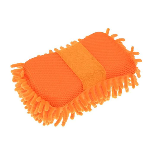 Губка для мытья авто, 20×11 см, микрофибра, МИКС