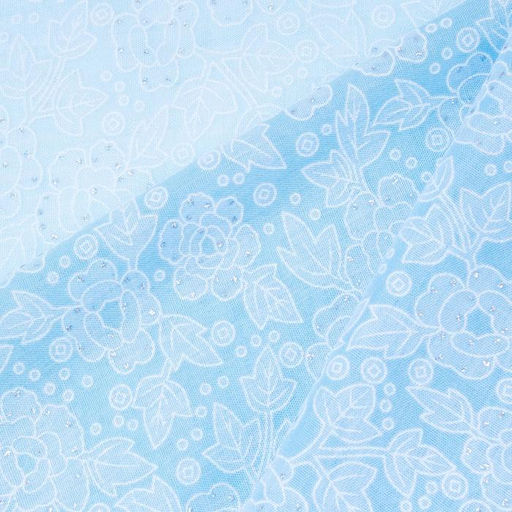 Платок женский, цвет голубой, размер 70х70 - Rossini фото 2