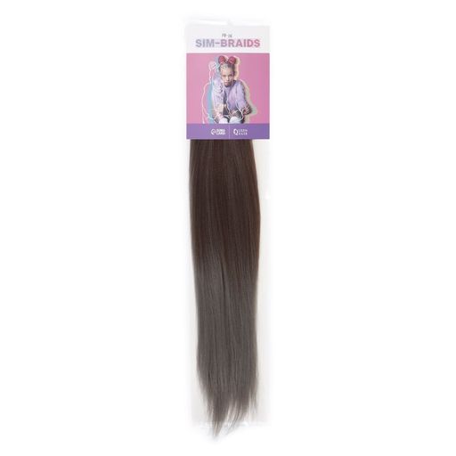 SIM-BRAIDS Канекалон двухцветный, гофрированный, 65 см, 90 гр, цвет серый/русый(#FR-16) - Queen fair фото 3