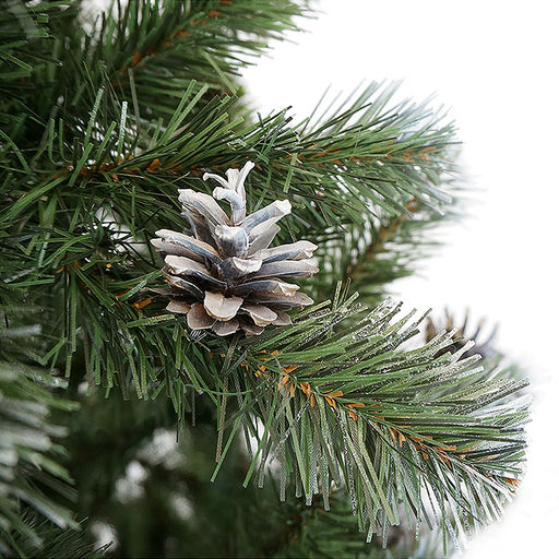 Ель искусственная "Амурская" зеленая заснеженная с шишками 1,5 м