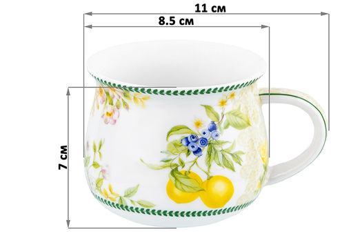 Кружка 250 мл 11*8,5*7 см Лимоны, бочонок, NEW BONE CHINA - Elan gallery фото 2