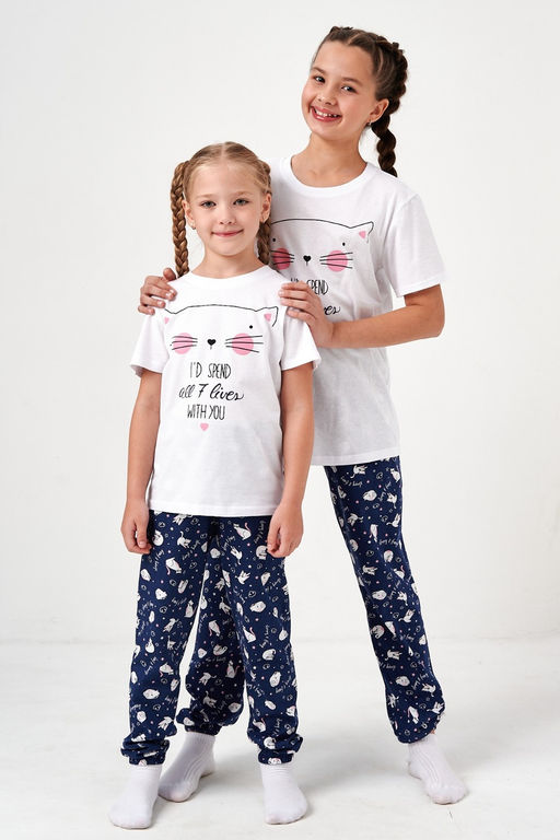 Пижама Кисонька короткий рукав с брюками детская