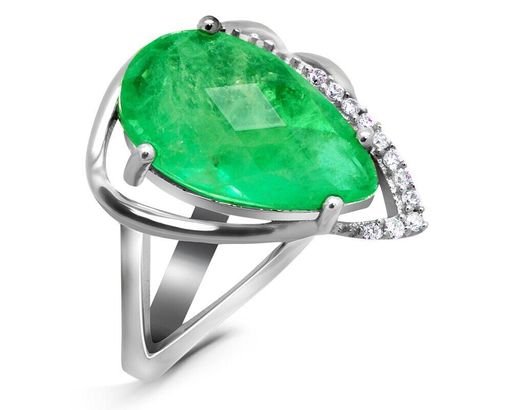 Кольцо из серебра турмалин лазурный выращ., Руслана