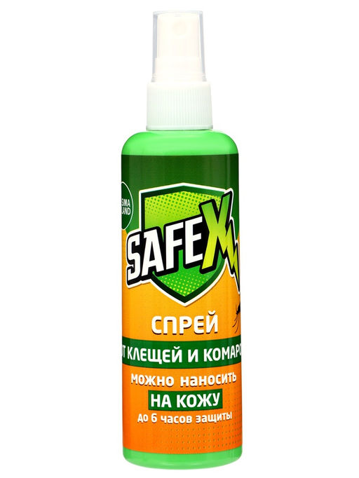Цена за 2 шт. Спрей для нанесения на кожу от клещей и комаров SAFEX, ДЭТА 32%, 100 мл.  фото 4