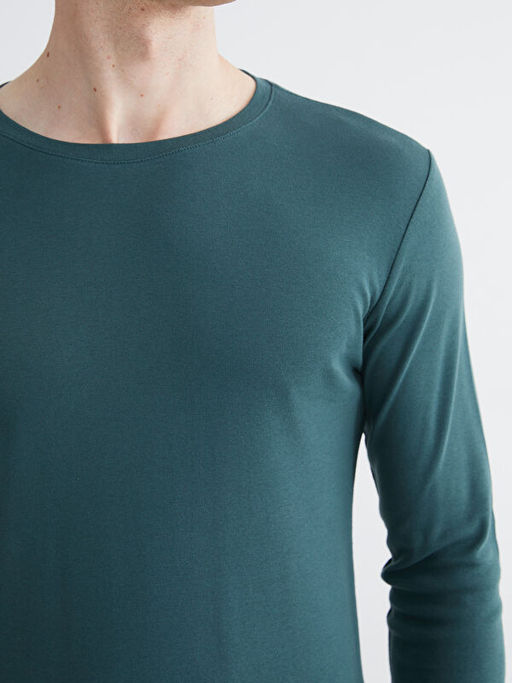 Bisiklet Yaka Uzun Kollu Erkek Ti??rt