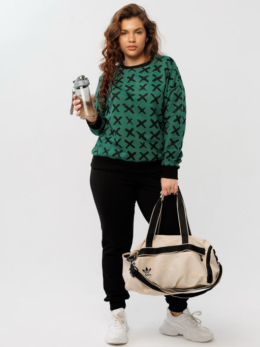 Толстовка женская ТЖ-36 (футер с лайкрой) Зелёные крестики