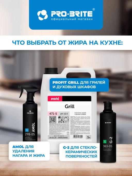 Средство для деликатной чистки сантехники ASIN 0,5л Pro-brite