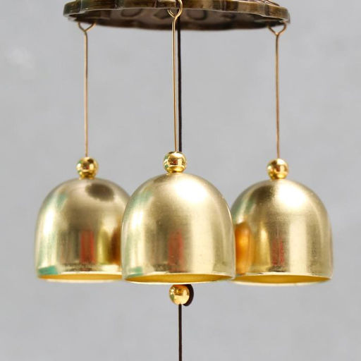 Музыка ветра «Монета со слонами», 3 колокольчика, 1 фигурка, 38 см, МИКС