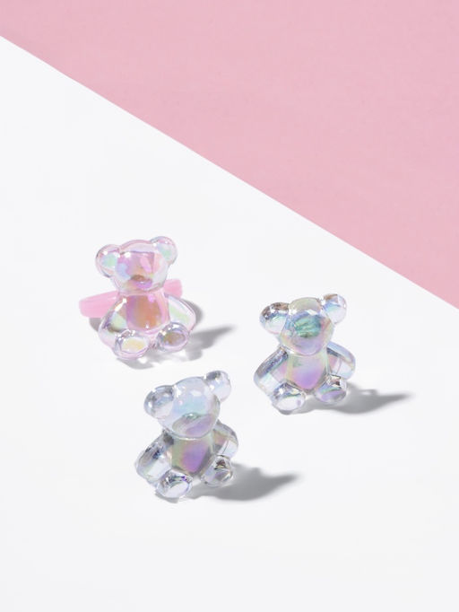 Набор детский «Выбражулька» 2 предмета: клипсы, кольцо, мишка, МИКС