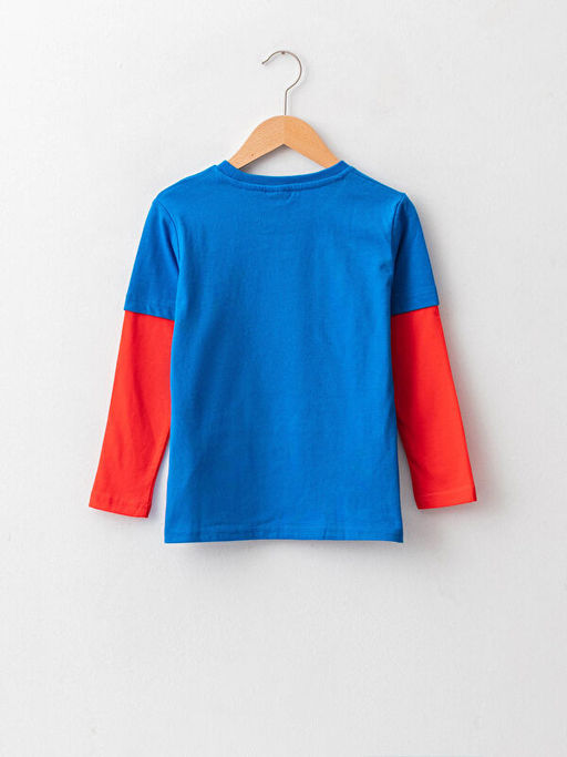 Bisiklet Yaka Spiderman Bask?l? Uzun Kollu Erkek ?ocuk Ti??rt - Waikiki фото 2