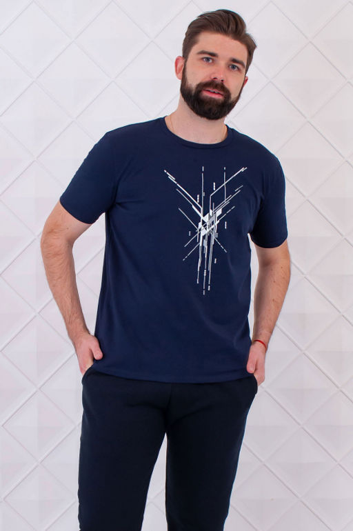 Арт. 67109 Футболка мужская 50-58 (5 шт) Цвет:темно-синий - Идеал фото 2