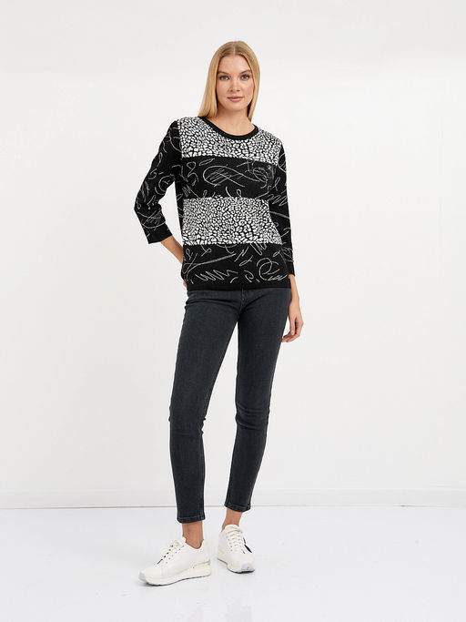 джемпер женский с рукавом 3/4 и с принтом - Glenfield фото 2