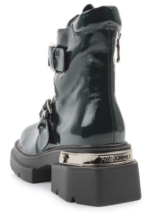 01-D1-8070 DK. GREEN Ботинки демисезонные женские (натуральная кожа, байка)