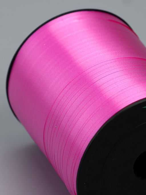 Лента для декора, подарков и шаров, ярко-розовый, 0.5 см × 500 м