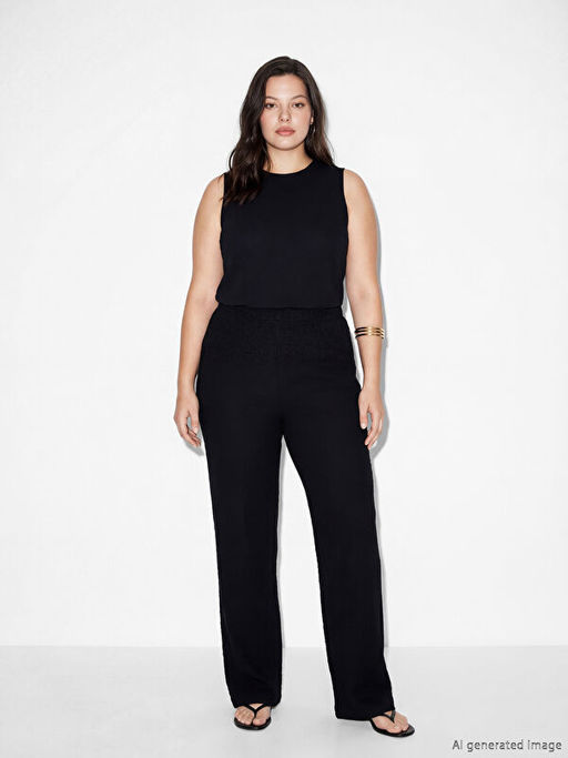 Beli Lastikli Dokulu Kad?n Pantolon