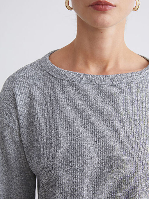 Bisiklet Yaka Crop Kad?n Sweatshirt