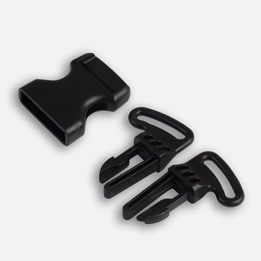 Цена за 9 шт. Фастекс 25 мм, тройной, нагрузка до 35 кг, чёрный