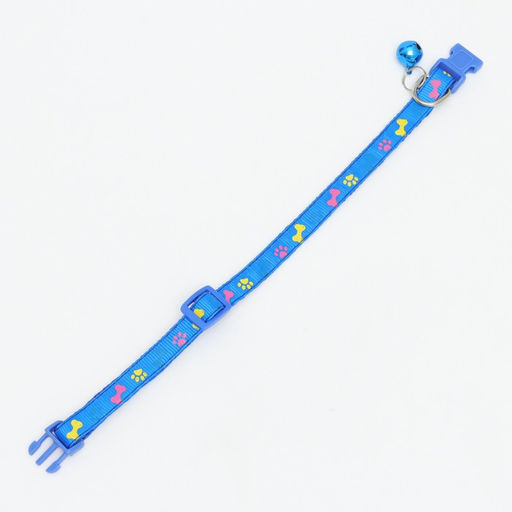 Ошейник двухслойный с фастексом Разноцветные косточки 30 х 1 см, синий - Пижон фото 4