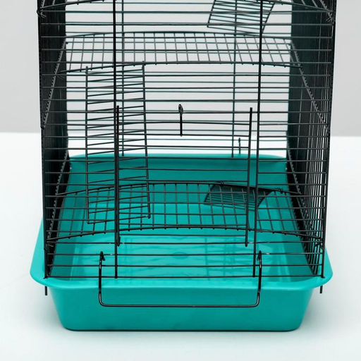 Клетка для грызунов Пижон №9, с 3-я этажами, без наполнения, 33 х 24 х 38 см, бирюзовая  фото 6