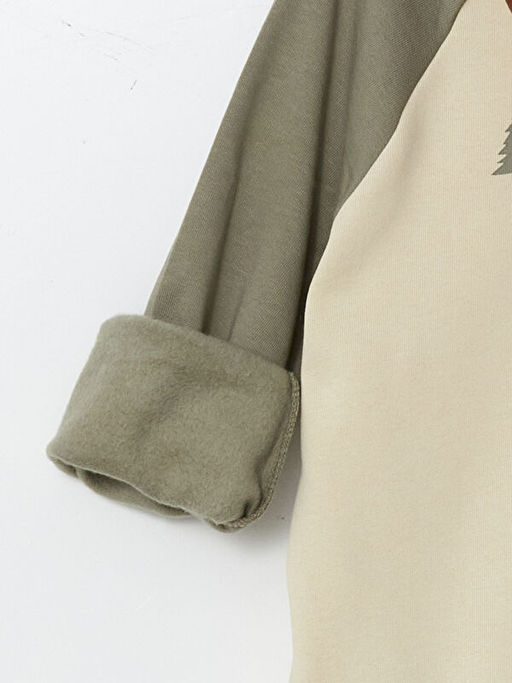 Kap??onlu Bask?l? Erkek ?ocuk Sweatshirt