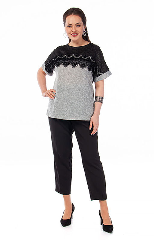 Очаровательная блуза  из мягкого трикотажного полотна высокого качества3308 блуза - Ckc collections фото 2