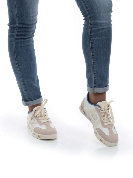 05-6015-2 WHITE/BEIGE Кроссовки женские (искусственные материалы) - No name фото 3