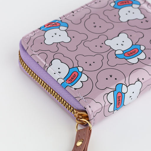 Кошелёк на молнии «Мишки», сиреневый
