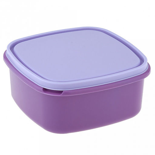 Контейнер пластмассовый "Любимый город" 1,35л, 16,5х16,5х7,3см, полипропилен, квадратный, фиолетовый/сиреневый (Россия)