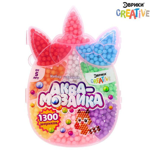 Набор шариков для аквамозаики Единорог, 1300 шариков