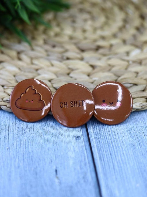 Набор значков 3 шт. iLikeGift "Oh Shit"