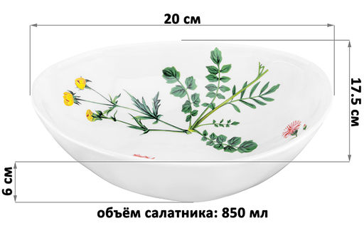 Салатник 20*17,5*6 см 850 мл "Ботанический атлас"