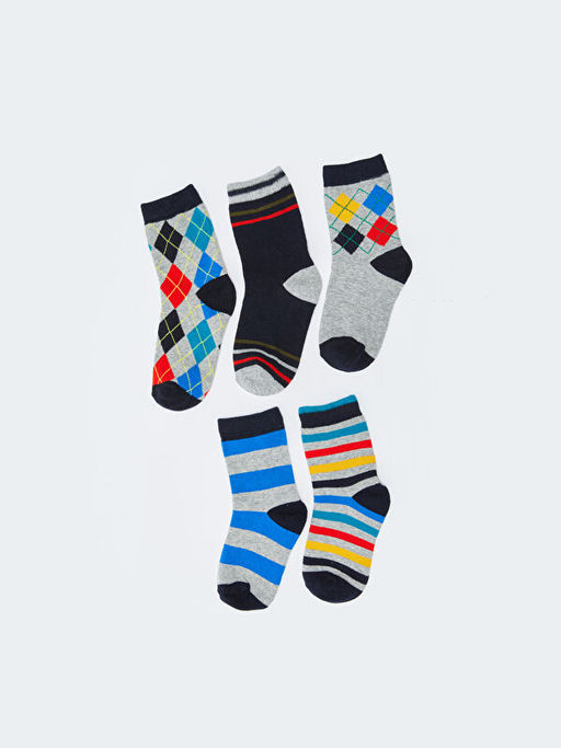 Desenli Erkek ?ocuk Soket ?orap 5li - Waikiki фото 2