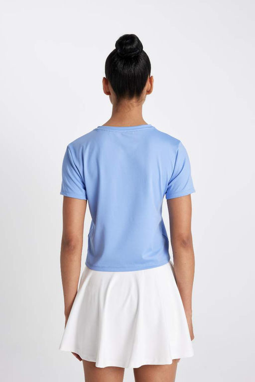 DeFactoFit Облегающая футболка с круглым вырезом и принтом Спортсмен с короткими рукавами  фото 6