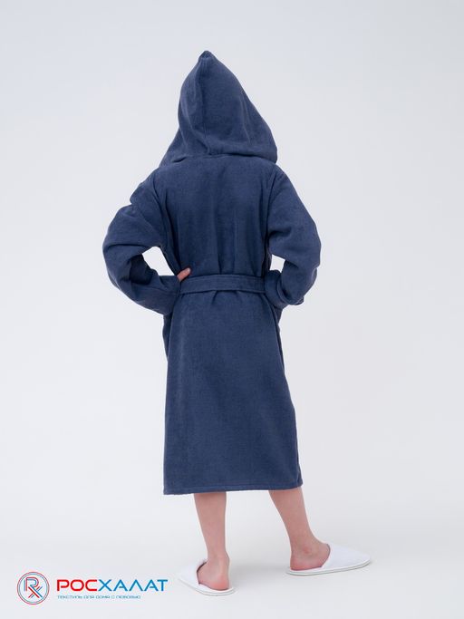 Детский махровый халат с капюшоном серый МЗ-04 (84) - Росхалат фото 5
