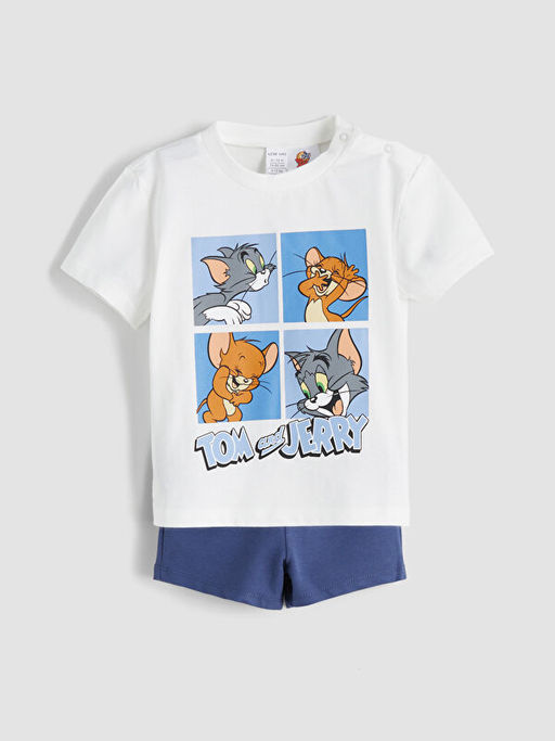 Tom ve Jerry Bask?l? Erkek Bebek ?ortlu Tak?m