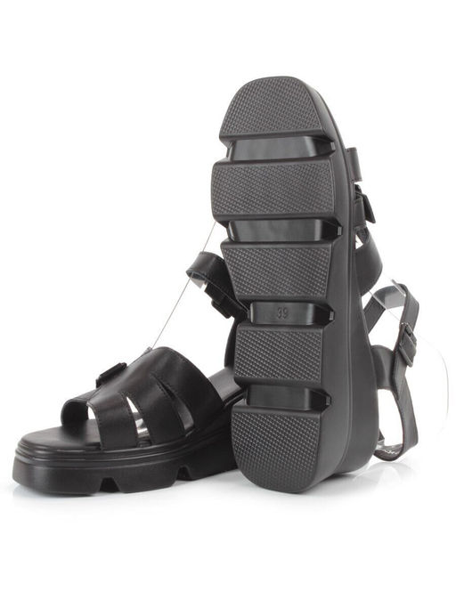 08-PEAG34-2 BLACK Босоножки женские (натуральная кожа)