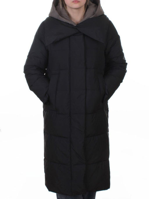 A610 BLACK Пальто зимнее женское со съемным жилетом (200 гр. био-пух)