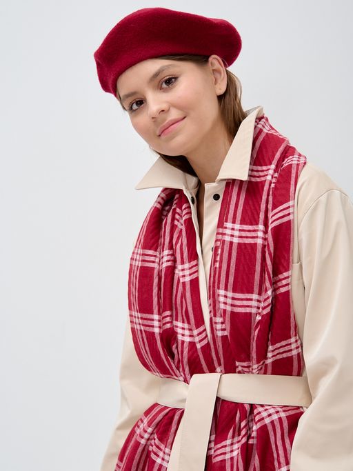 ХЛОПОК ВИСКОЗА Большой, красивый двусторонний палантин с необычной выработкой по всему полотну изделия - Tantino фото 7