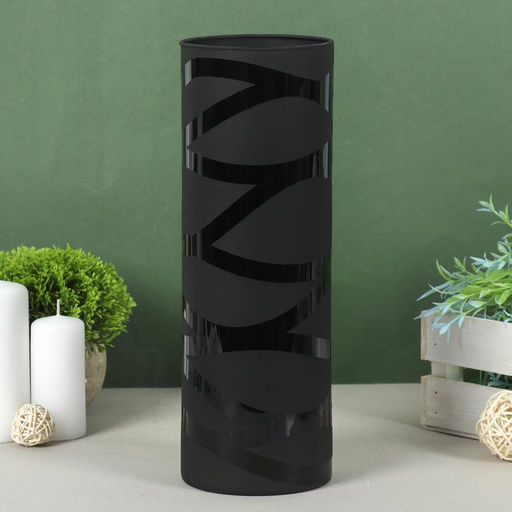 Ваза «Валентайн-лабиринт», 2.3 л, h=30 см, стекло, чёрная