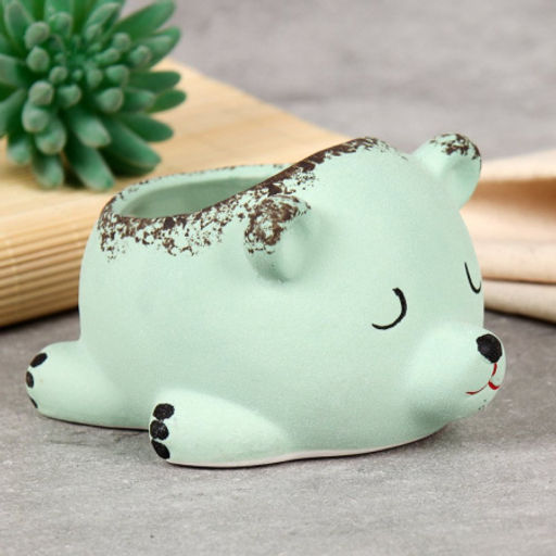 Кашпо 11,5х13,5х8 см Спящий мишка / WN37 /уп 48/ цветное - Галеонтрейд фото 4